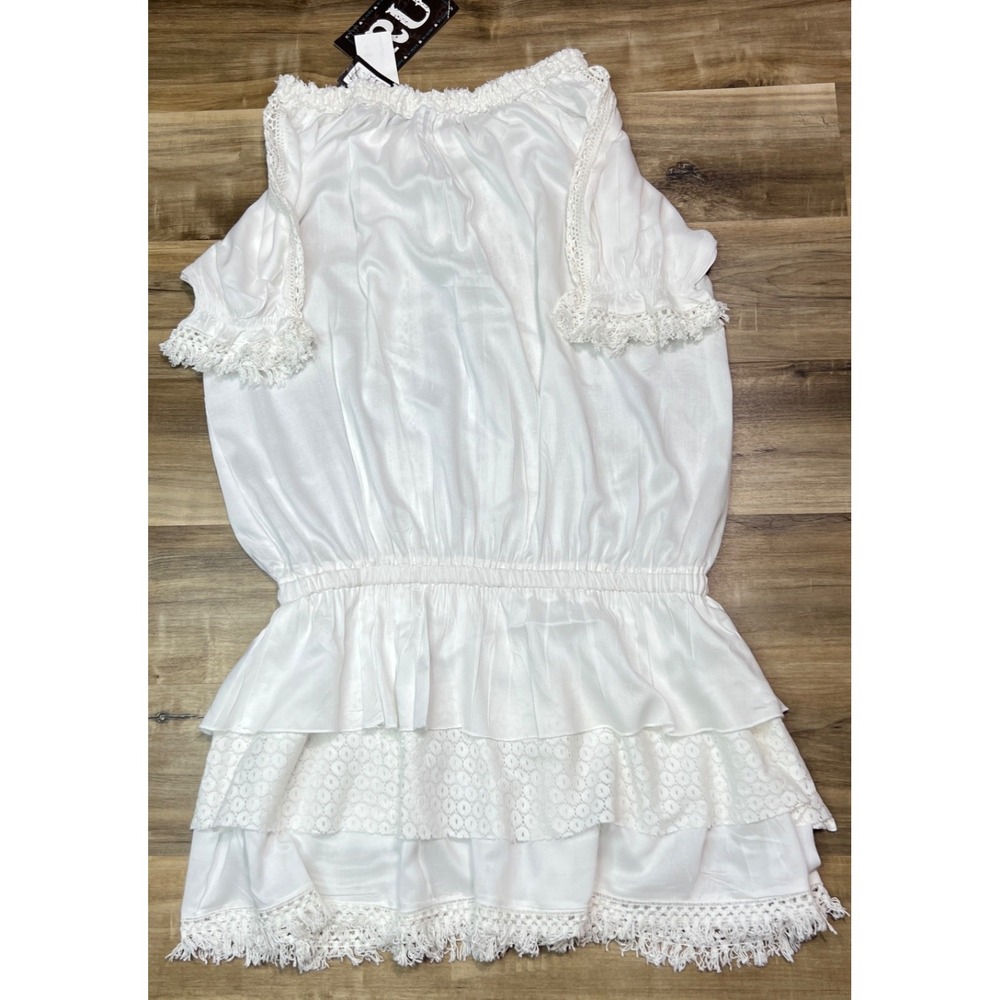 Resistol White Lace Dress XL 100% Rayon Boho Western Fringe Cowgirl Style NWT - Picture 12 of 13